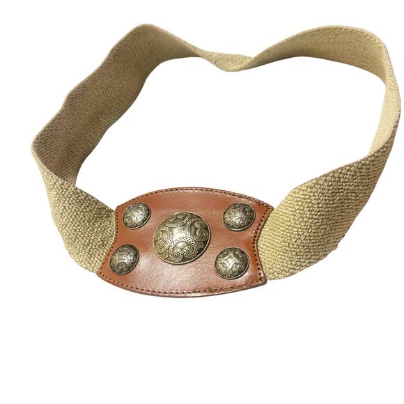 Vintage Omega Genuine Leather Waist Belt Decorative Element Size M/L NWOT